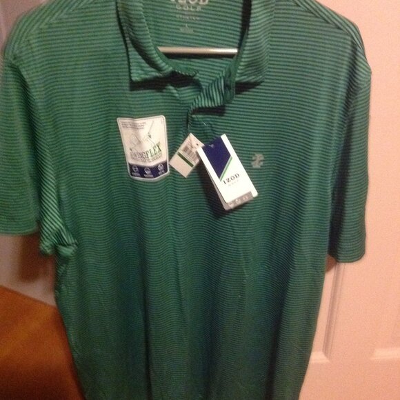 Izod Men's Performance Short Sleeve Large Golf Shirt - New with Tags - Picture 1 of 4